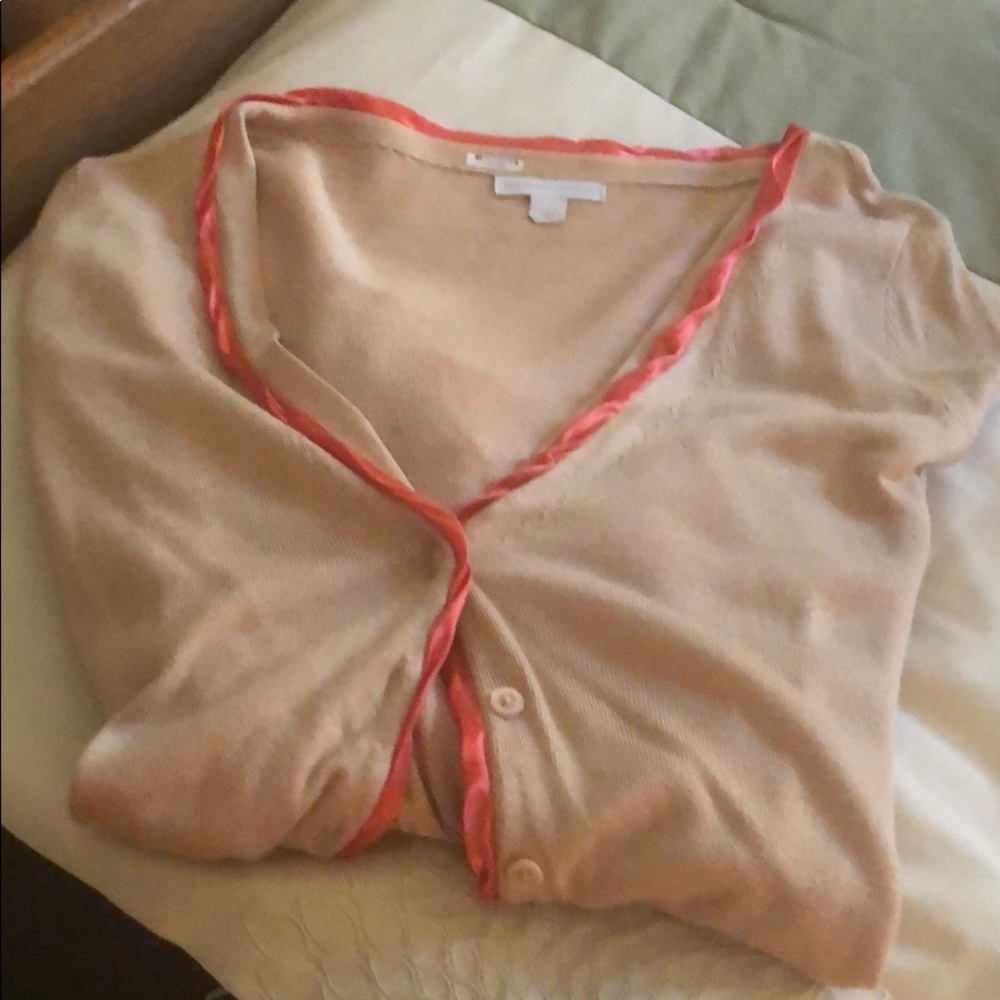 Cardigan with Salmon accents